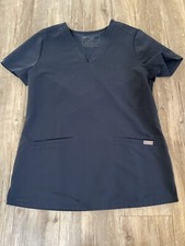 FIGS Technical Collection Scrub Top V Neck Dark Teal Women's Size XS EUC