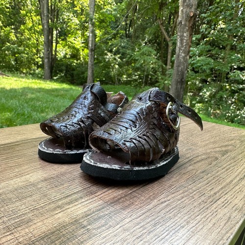 Authentic Mexican Newborn Huaraches Black Handmade (Boys) - Picture 2 of 5