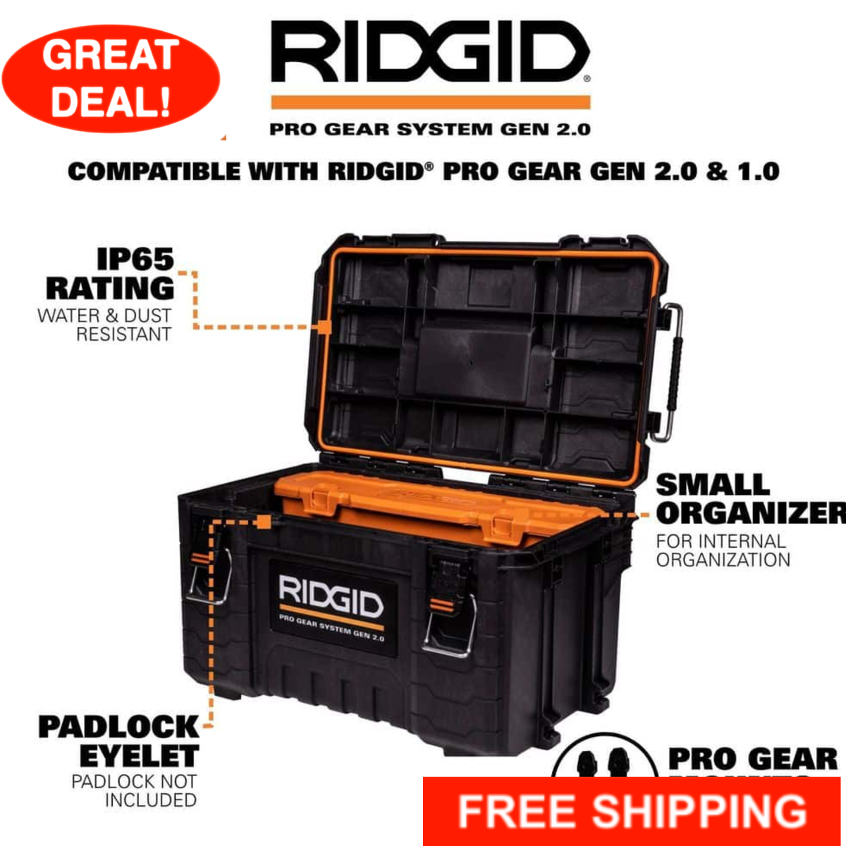 Mo ai  RIDGID 2.0 Pro Gear System 22 in XL 2 Drawers Modular Tool Box