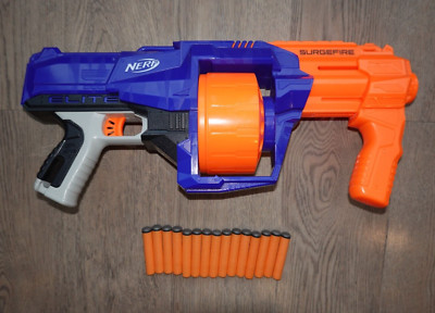 Nerf Surgefire orange blau Trommelmagazin 15 X-Shot-Pfeile f