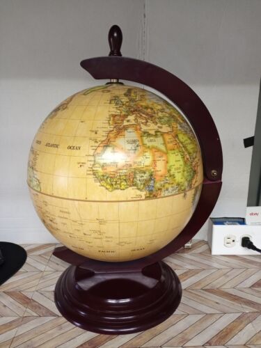Zoffoli Italian Bar Globe World Map Desk/Table Top Minibar Made In Italy 20" - Picture 1 of 12