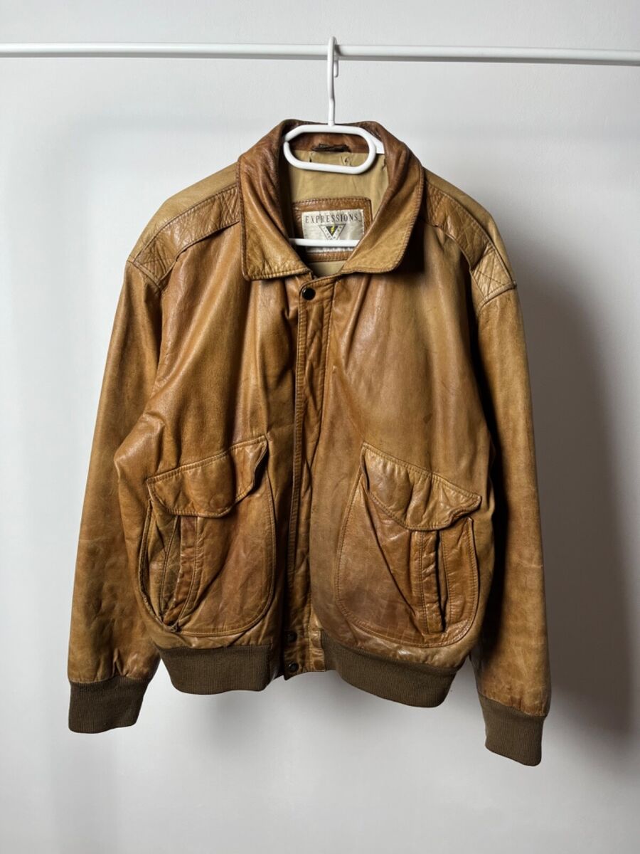 Vintage Brown Leather Boxy Bomber Jacket Kanye West Style | eBay Vintage Brown Leather Boxy Bomber Jacket Kanye West Style | eBay