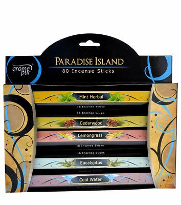 Arome Pur 5 Exotic Scents 80 Incense Joss Sticks Fragrance Aroma Pure Puja  Mixed | eBay