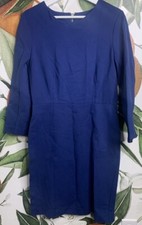 J.CREW Womens Dress Bodycon Structured Knit Zip 3/4 Sleeve Knee Length Blue 10