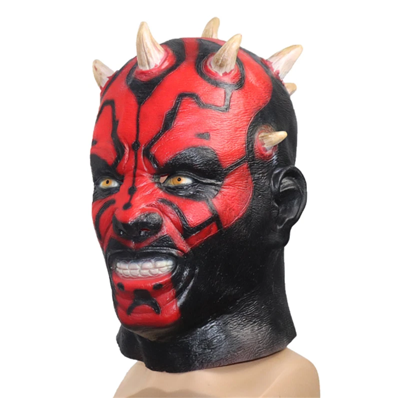Star Wars Darth Maul Cosplay Latex Terror Mask Helmet Halloween Party Prop  - Image 3 of 4