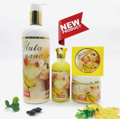 gamme glutathione GLUTA BANANA Ultra Éclaircissant, Anti-tache ,exfoliant, Unifié Le Teint beauty support