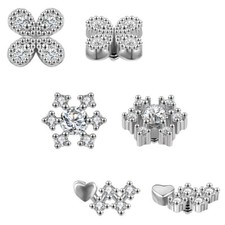 16g Stainless Steel Dermal Piercing Dermal Anchor Tops CZ Skin Piercing Jewelry
