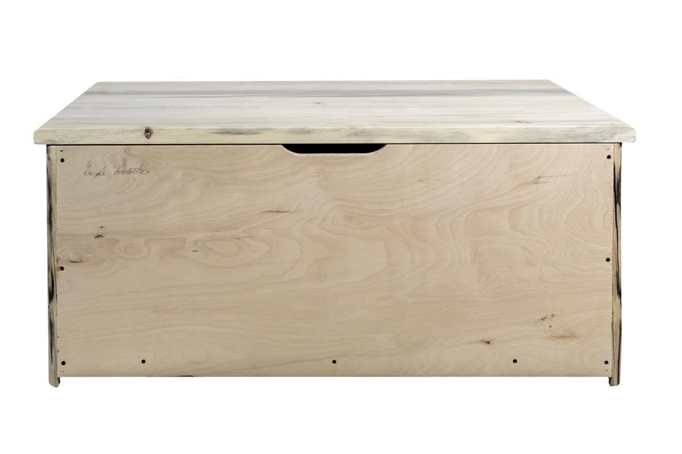 Cofre de juguete de madera maciza hecho por Amish manta de troncos cofre muebles de cabaña rústicos Foto 3 de 4