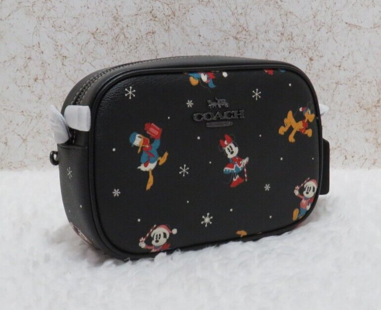 Coach Disney Holiday Print Mini Jamie Camera Bag (Black