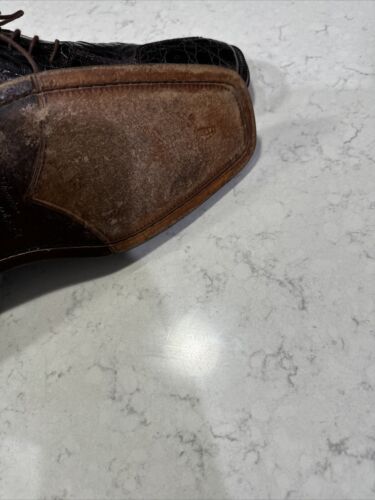 David Eden Hand Made Crocodile And Ostrich Skin Dress Shoes Size 10 Brown - Picture 4 of 9
