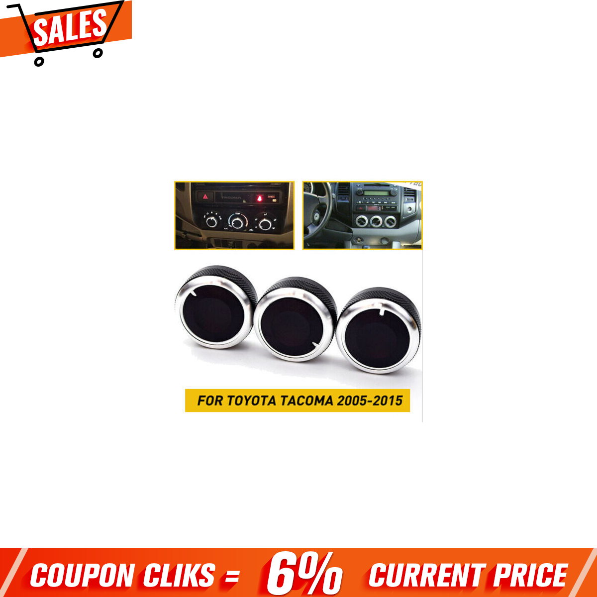 3Pcs For Tacoma 2005-14 2015 Car Air Condition Switch Control A/C Knob Durable S