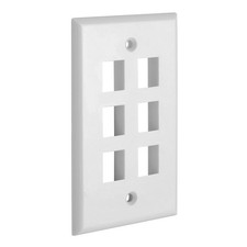 Keystone Wall Plate 5 Port White 1-Gang Wall Plates for Snap-In Keystone Jack