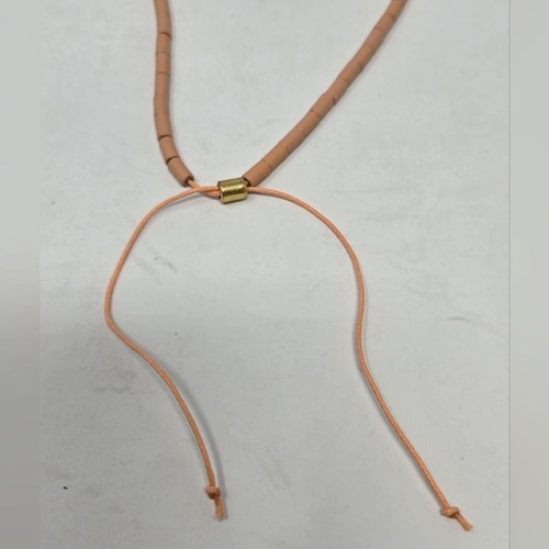 NWT MADEWELL BOHO TASSEL NECKLACE PEACH BLUSH SLIDE ADJUSTABLE FASHION JEWELRY - Picture 8 of 12