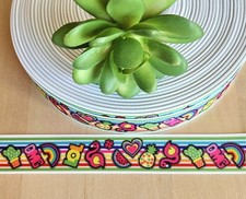 7/8" 1 YD Summertime Grosgrain Ribbon Flamingo Watermelon Rainbow Pineapple