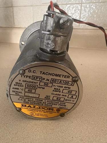 Used Baldor DC Tachometer 601A100-2 type XPY 50V 5000 RPM 