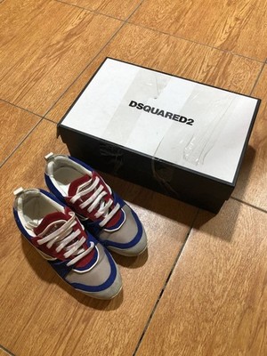 Dsquared2 Weiß Blau Wildleder DAMEN Schnürschuhe Größe 36
