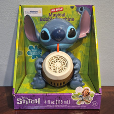 Little Kids Disney Stitch No-Spill Musical Bubble Machine, 4 fl oz, Ages 3 