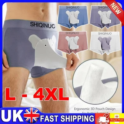 Men Trunks Underwear Boxer Briefs Breathable Elephant Nose Mesh Pouch Panties UK