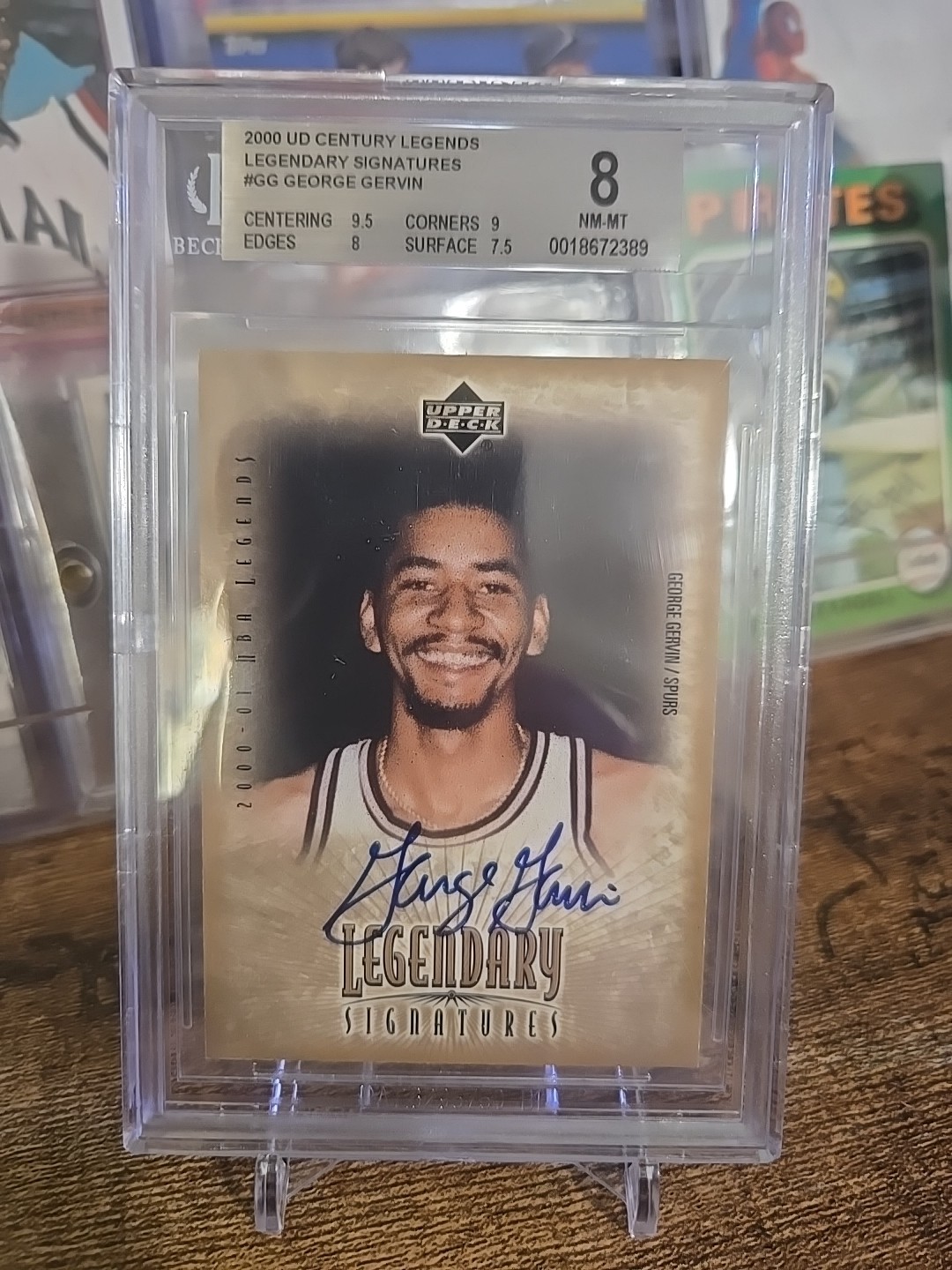 2000-01 UD Century Legends Legendary Signatures George Gervin #GG BGS 8 HOF