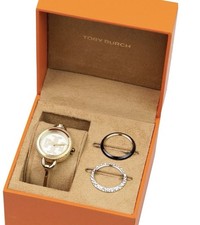 Tory Burch Miller Small Gold Bangle Watch Set Interchangeable Bezels TBW6015