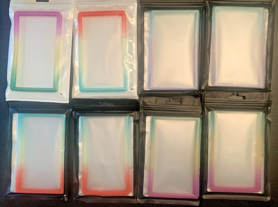 PSA Card Slab Guard Protector Lot - TPU - 8x Three-Color Gradient with Sparkles