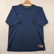 VTG Nike Team T Shirt Mens XL Blue Swoosh Soccer Athletic Training Jersey Y2K