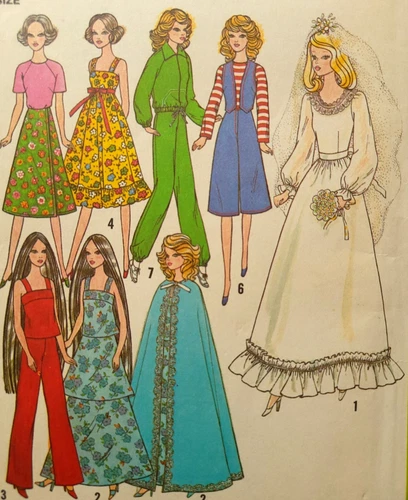 70s Vtg 11.5 & 12.25" Fashion Doll Clothing Sewing Pattern Simplicity 8281 UNCUT