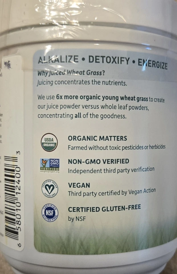 Garden Of Life ORGANIC PERFECT FOOD WHEATGRASS 9 oz Size (30 Serv) BEST BY 12/25 - Image 3 of 4