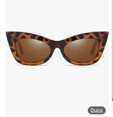 DUCO Cateye Tortoise Shell Sunglass Women s Trendy Polarized Narrow Shades