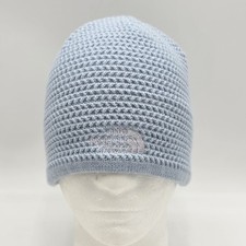 THE NORTH FACE KNIT BEANIE HAT WOMEN'S UNISEX One Size Blue Embroidered