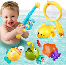 Baby Bath Toys for Kids Ages 1-3, Magnetic Fishing Games with Floating Bathtub W