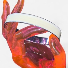 White Enamel Silver Tone Bangle