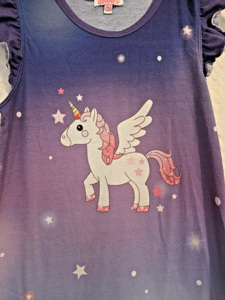 女童睡衣衬衫紫色 9 10 码 — 第 3/4 张图片