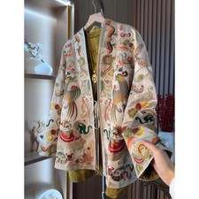 New Chinese Style Luxury Top Embroidered Buckle Jacket Women Warm Autumn Jacket