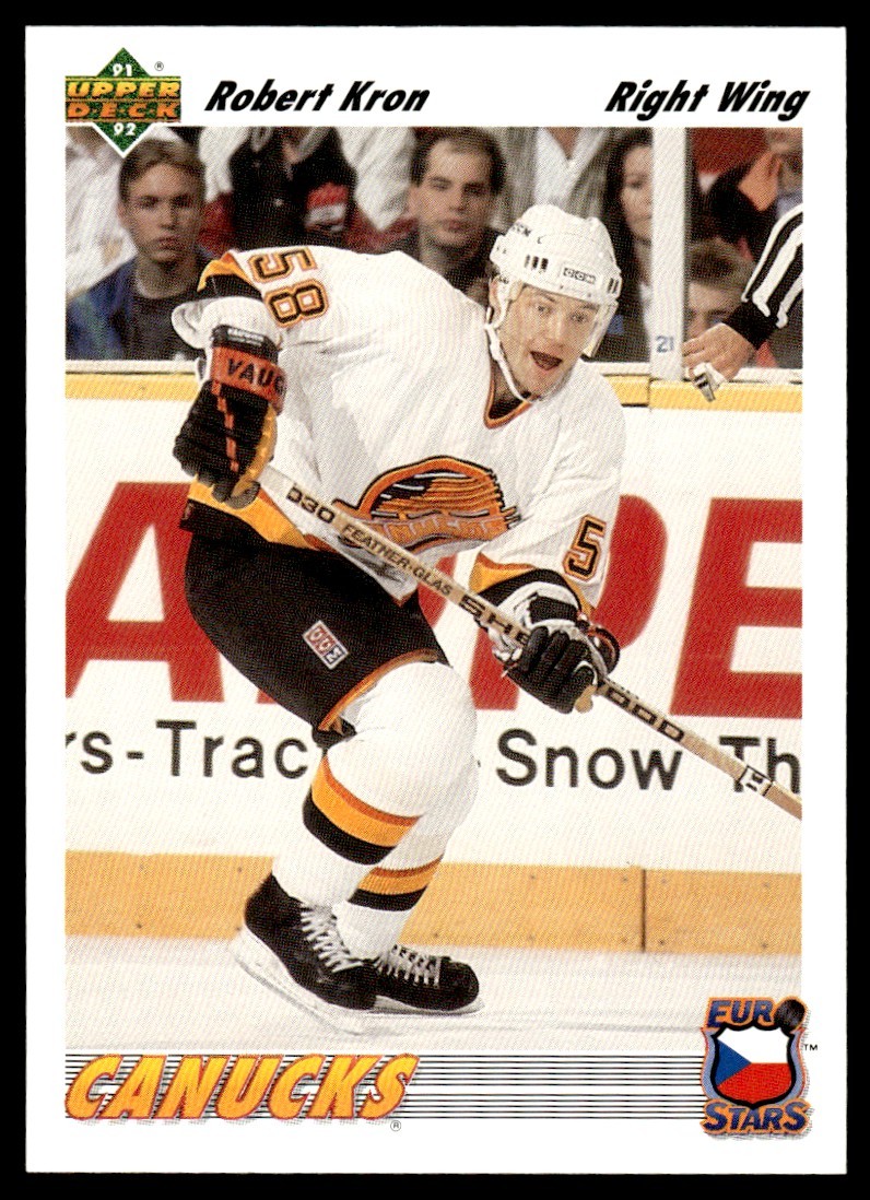 1991-92 Upper Deck Euro-Stars Robert Kron Vancouver Canucks #E8