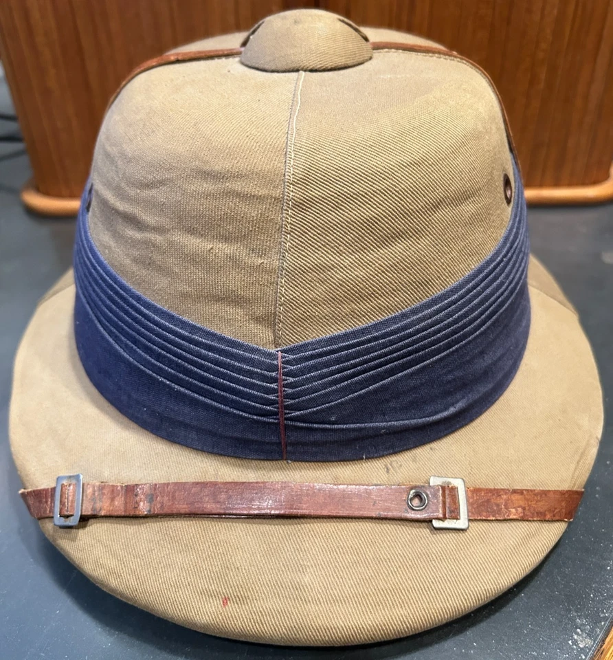 Authentic Vintage Bombay Bowler Safari Pith Helmet / India/British Khaki/SIZE 7 - Image 2 of 4