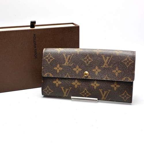 370 Louis Vuitton Monogram Brown Flap Long Wallet with Accessories