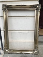 Large VINTAGE MID CENTURY GOLD GILT WOOD BAROQUE Swept Picture Frame Rococo