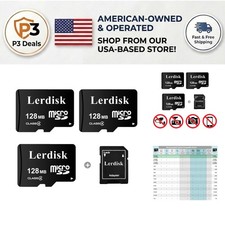 128MB Micro SD Card for MP3 Players - Set of 3 Lightweight Memory Solutions