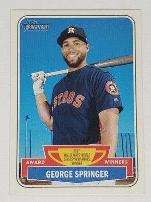 George Springer 2018 Topps Heritage #AW-7 Award Winners Insert Houston Astros