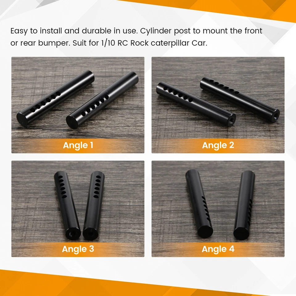 2PCS Metal Bumper Mount Holder Cylinder Post for 1/10 RC Crawler Car Axial8193 - Image 3 of 4