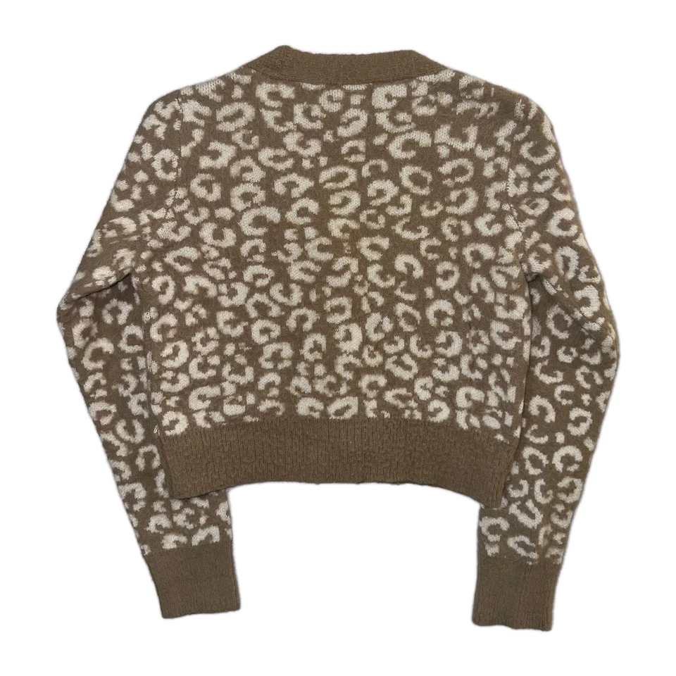 Cárdigan Jessica Simpson Talla Pequeña Mujer Marrón Estampado Leopardo Nylon Mezcla Suéter Foto 2 de 4