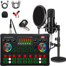 Podcast Equipment Bundle, 48V XLR Podcast Microphone Bundle, Voice Changer wi...