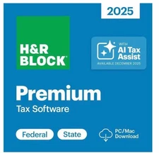 H&R Block Tax Software PREMIUM 2025 for PC/MAC (Email Details Only)