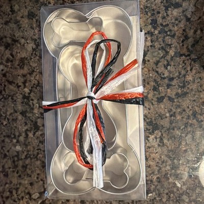 NEW SILVER RM DOG BONE COOKIE CUTTER 4 DIFFERENT SIZES SET