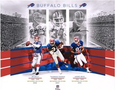 Jim Kelly, Thurman Thomas & Andre Reed Bills Signed 16