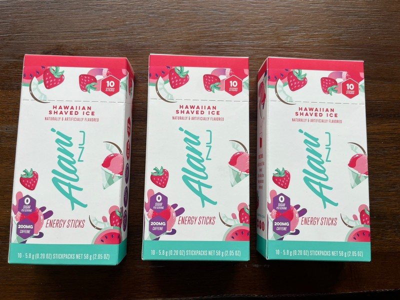 Lot Of 3 NEW Alani Nu Hawaiian Shaved Ice Drink Mix 10 Sticks