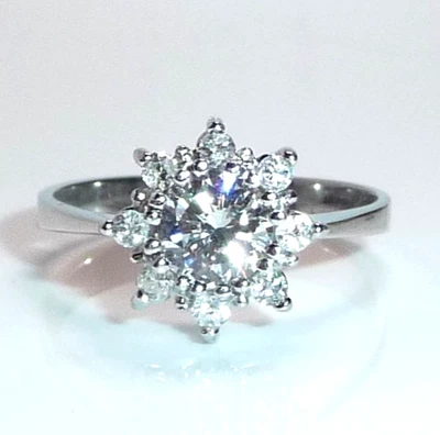 Ring 585 Gold Weißgold 1 x 0.68 ct Brillant + 0.20ct Gr. 54 änderbar 2,7g - Bild 1 von 4