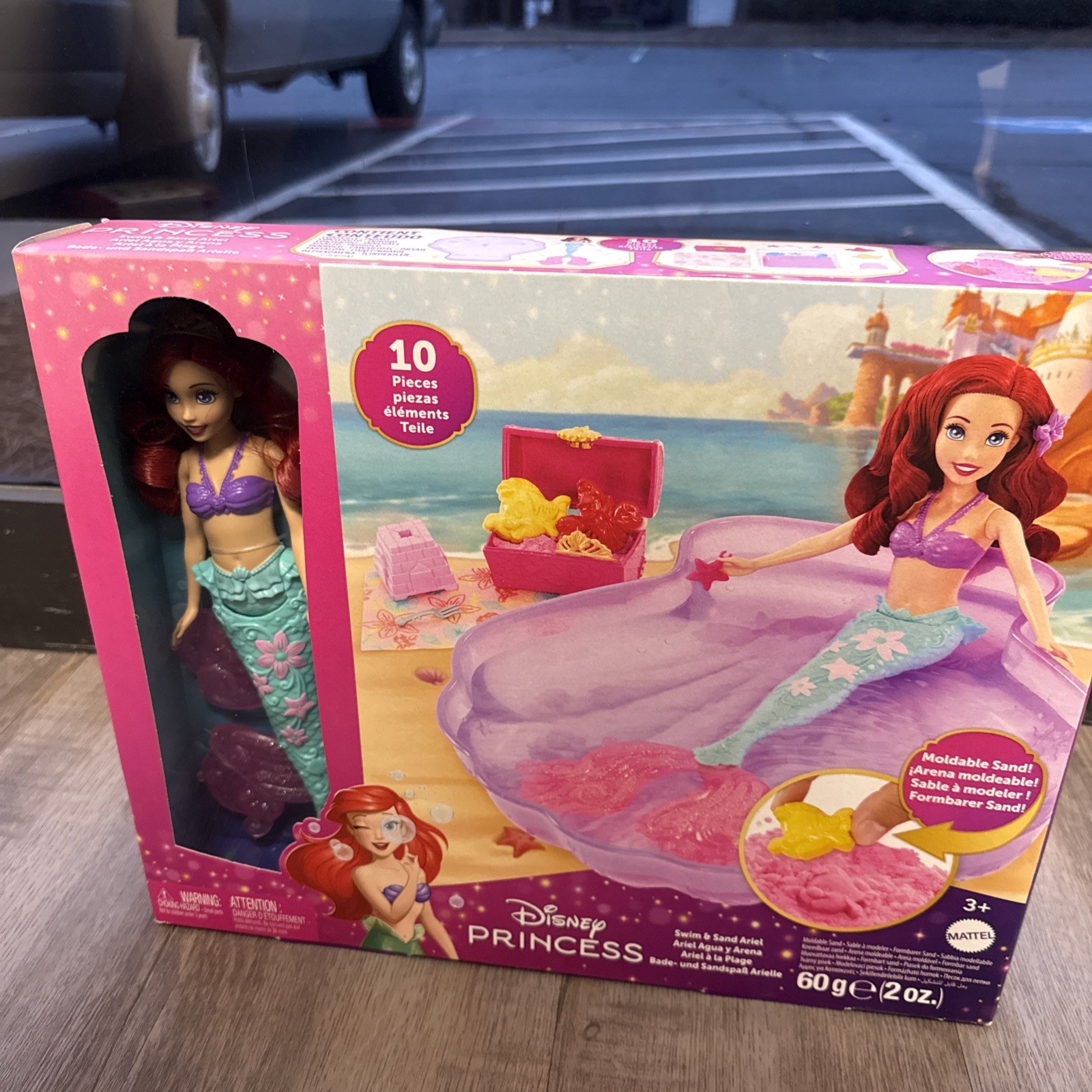 New 2024 Mattel Disney Princess Swim & Sand Ariel Doll Moldable Sand Playset