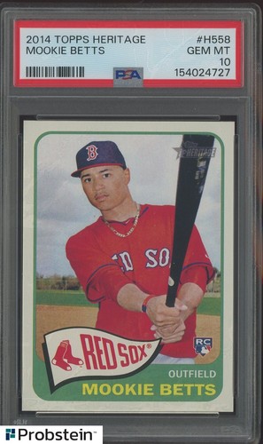 2014 Topps Heritage #H558 Mookie Betts Red Sox RC Rookie PSA 10 GEM MINT